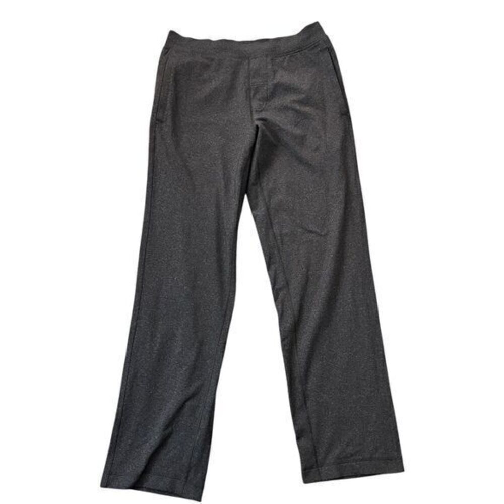 Lululemon‎ Grey Stretchy Knit Ponte Pull-On Drawstring Pants Pockets Size L